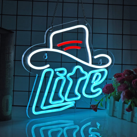 Hat Lite Beer Sign