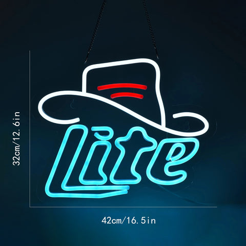 Hat Lite Beer Sign